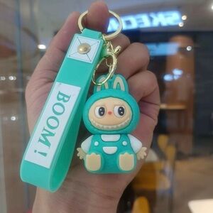 Cute Teal Bunny Labubu Keychain